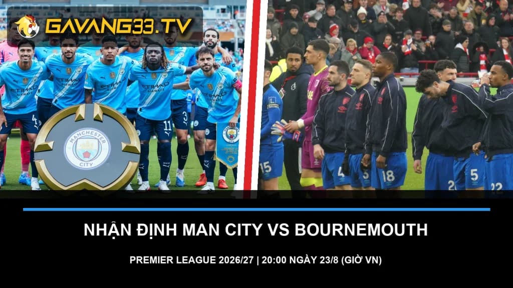 Ảnh thật Manchester City và AFC Bournemouth trước trận Premier League 2026/27