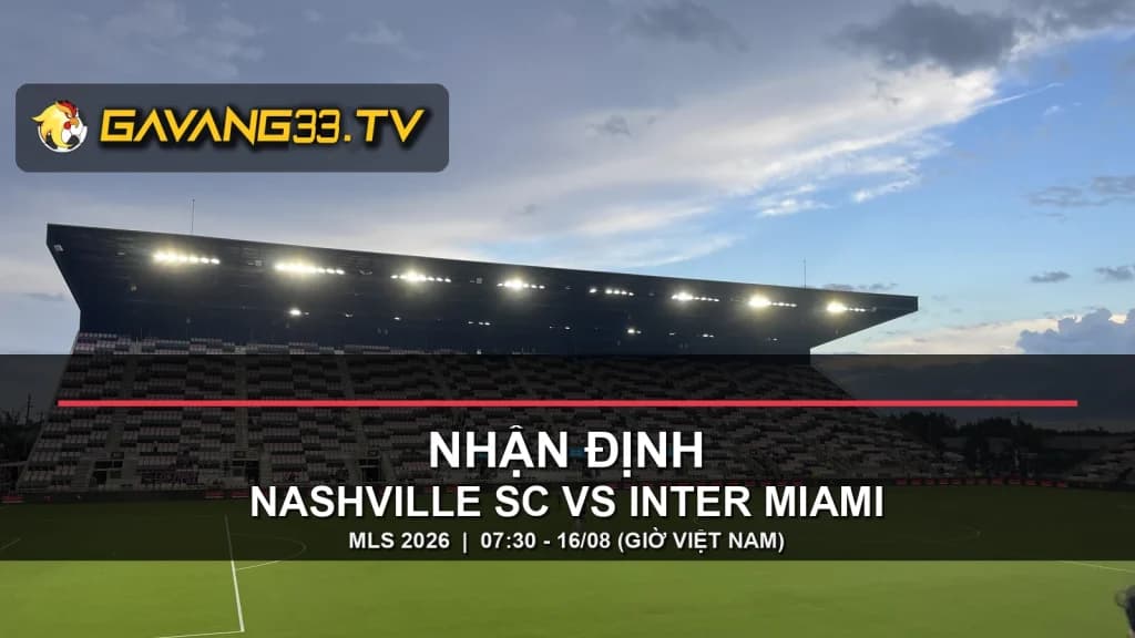 Ảnh tư liệu sân DRV PNK Stadium có logo GavangTV cho bài nhận định Nashville SC gặp Inter Miami