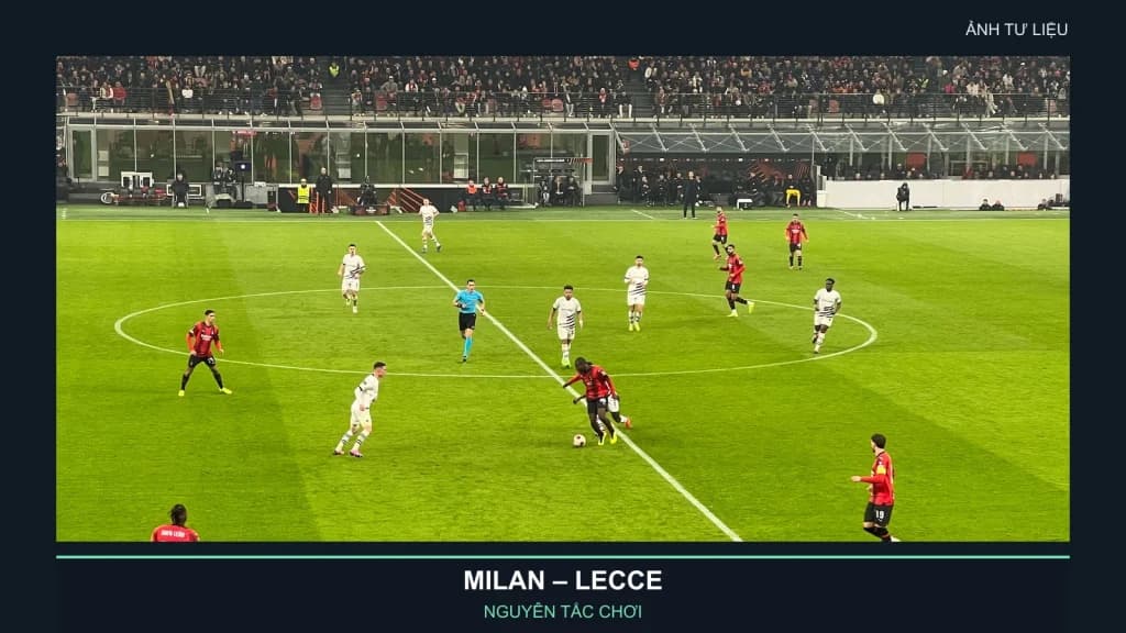 Ảnh tư liệu cầu thủ AC Milan tại Europa League năm 2024