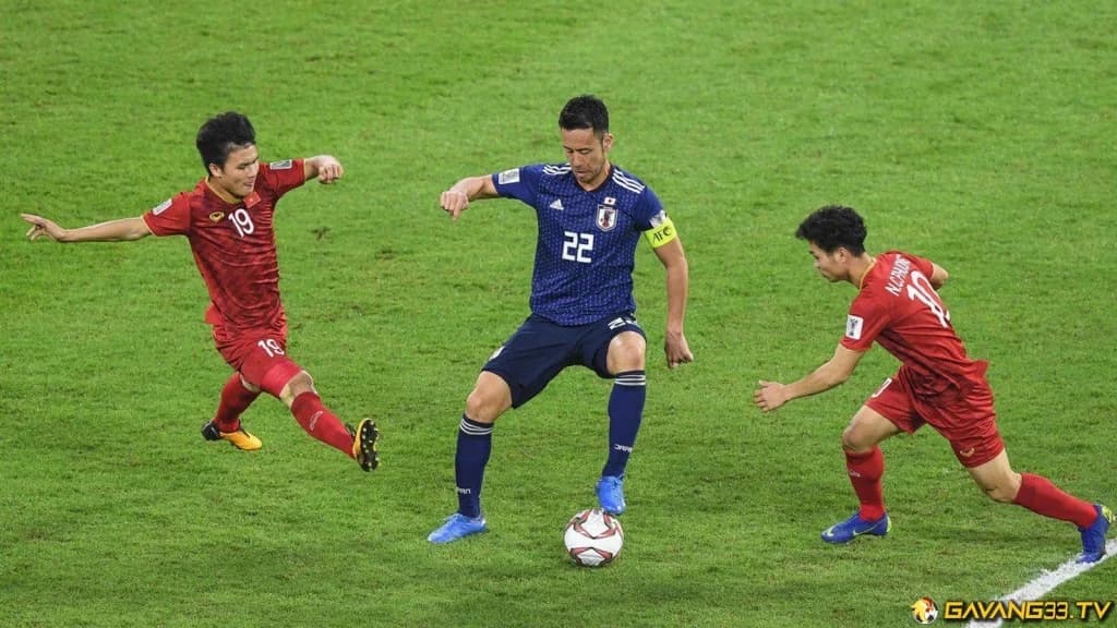 Cầu thủ đội tuyển Việt Nam trong trận đấu tại AFC Asian Cup 2019